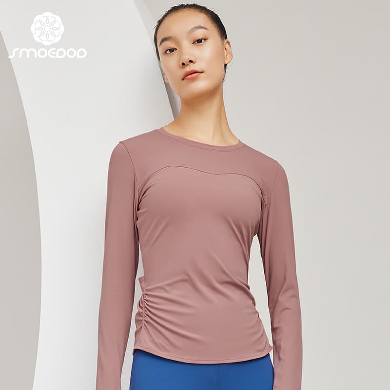 Shu Mu Yiduo 2025 outono inverno roupas de Fitness feminino manga comprida esportes correndo topo Yoga Pilates roupas de