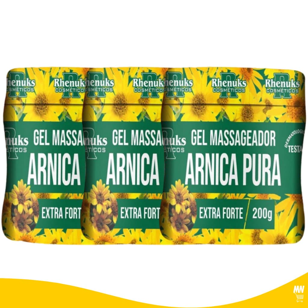 Gel Massageador Arnica Pura Extra Forte 200g - Alivio Das Dores Musculares Rhenuks Pomada