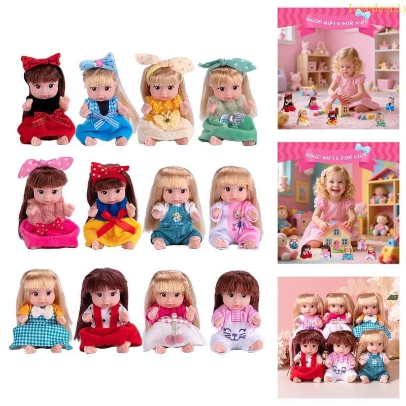 lovedeeply Pacote De 6 Bonecas Articuladas Realista Criança Menina Conjunto Para Interativo Role Play Jogo Boneca