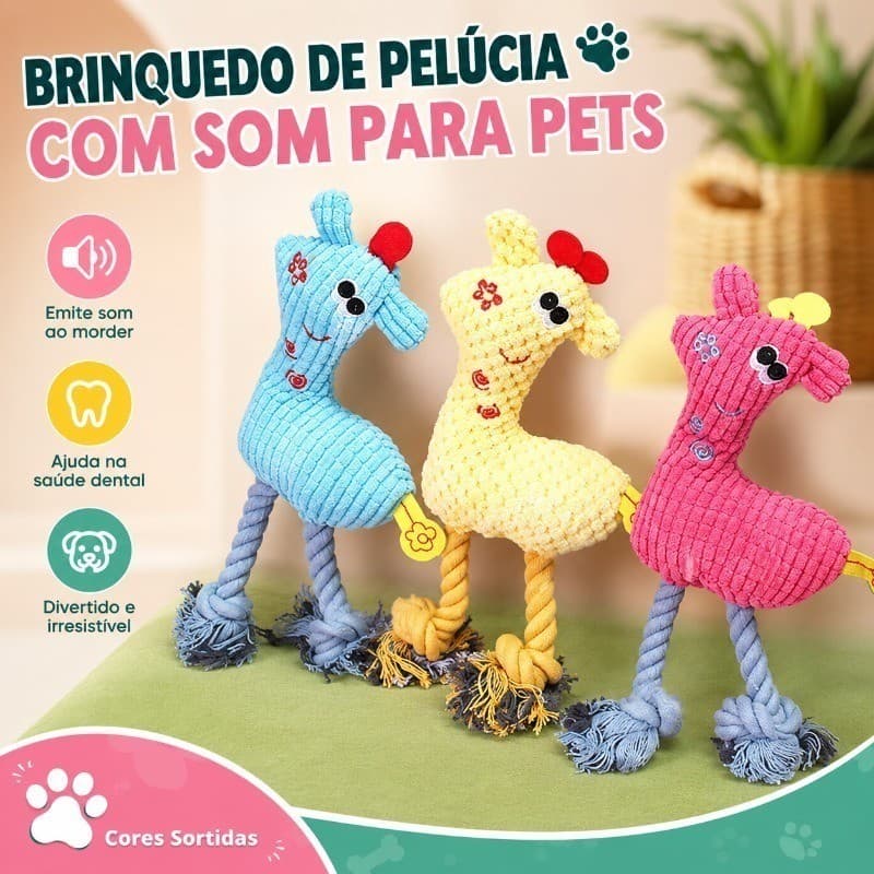 Brinquedo Mordedor Brinquedo de Cachorro Pelúcia Para Pet Bordado para Limpeza Dental e Diversão