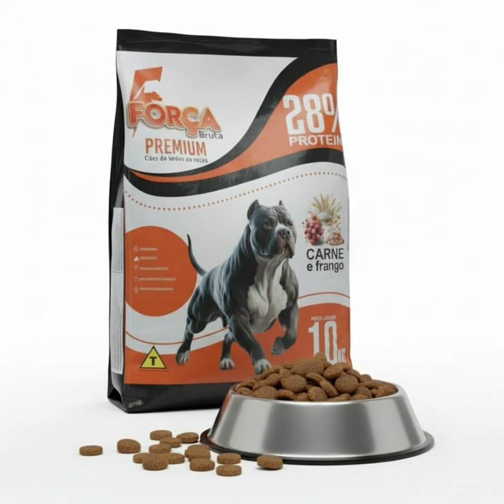 Ração Força Bruta Premium Power 20kg Mais Saúde E Energia Para Seu Cachorro