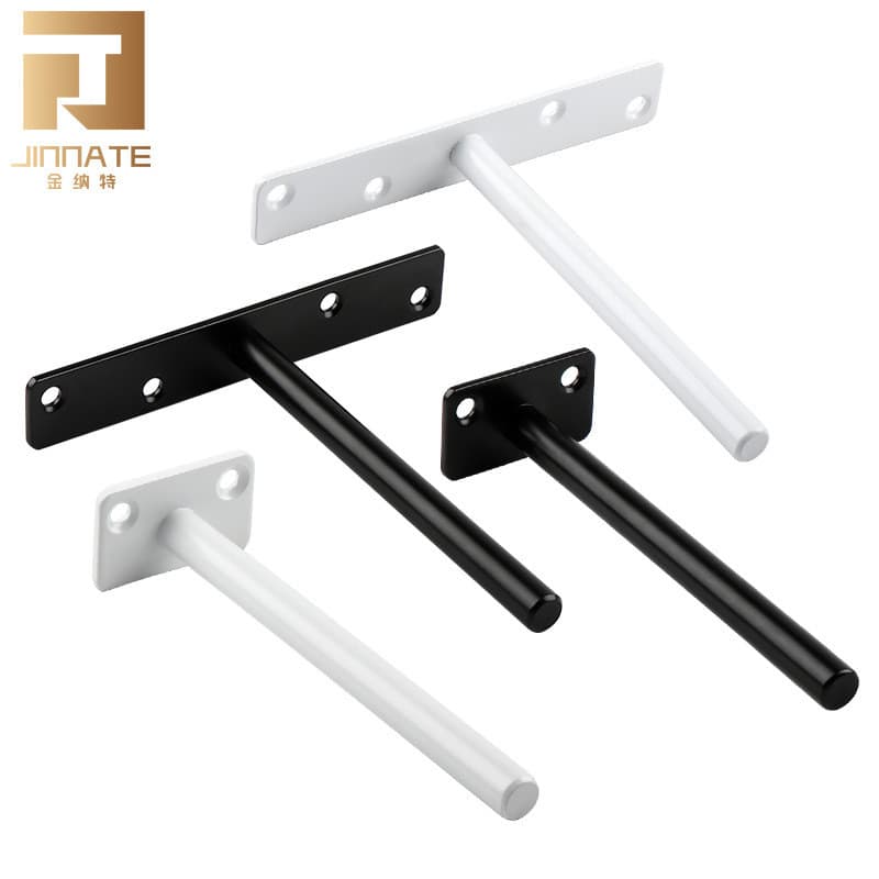 Suporte de prateleira invisível de metal para móveis, suporte fixo de prateleira montado na parede, suporte de ferro par