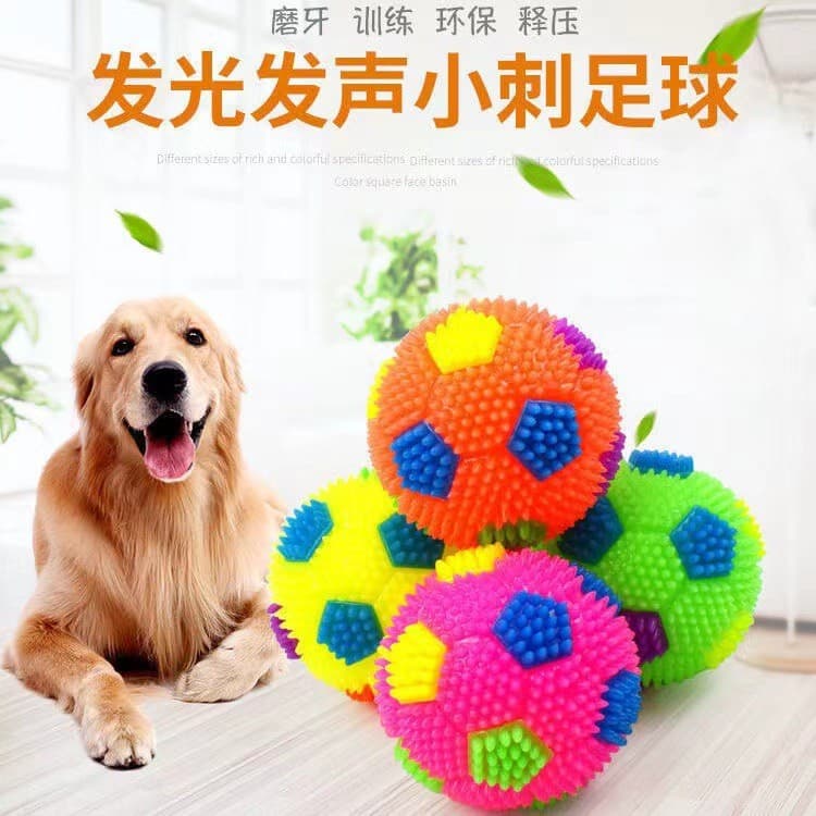 Brinquedo para cachorro, bola de brinquedo com som para animais de estimação, bola piscante, vinil, Molar, limpeza dos d