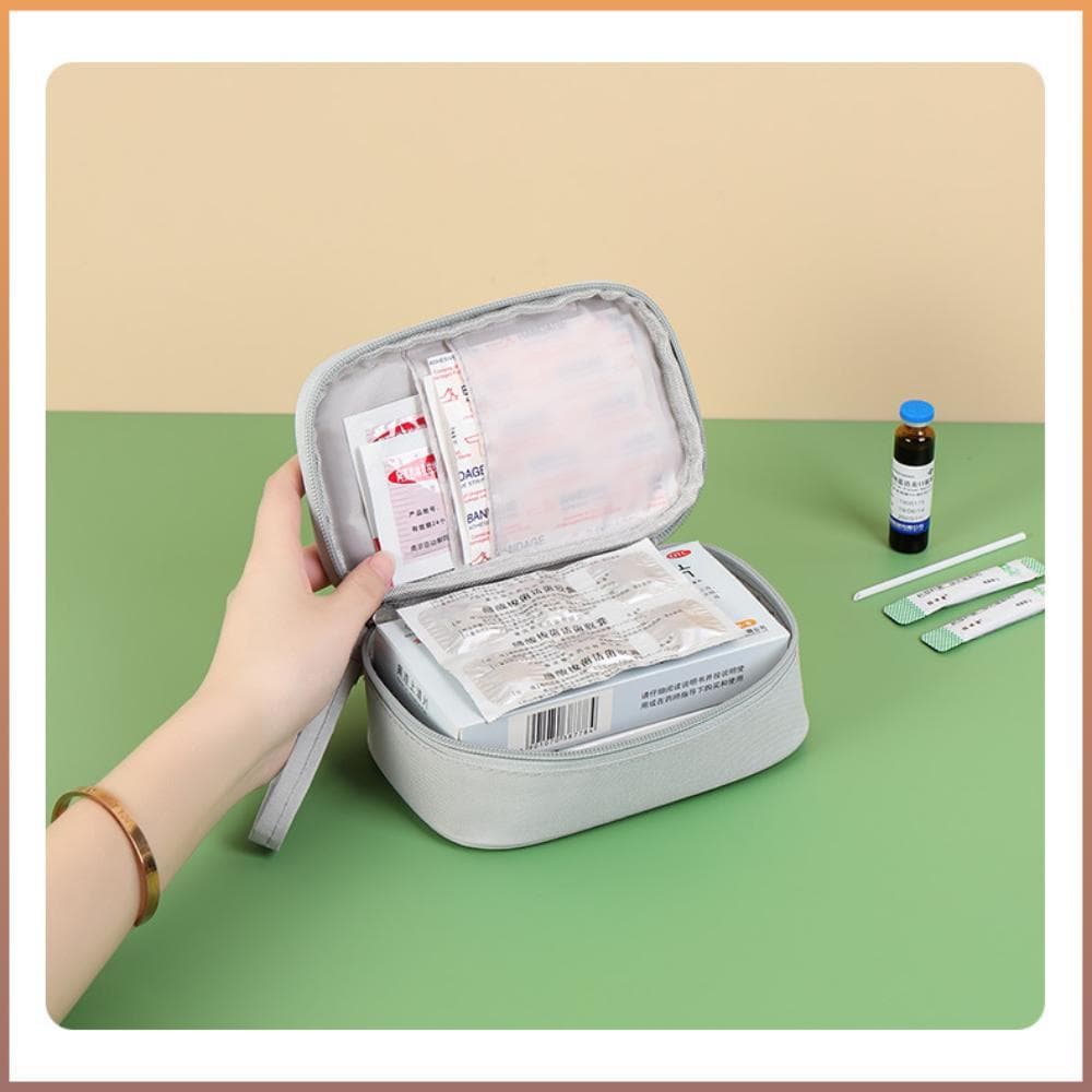 Saco De Remédios , Kit De Primeiros Socorros Domésticos Rosa/Azul/Cinza , Kits De Emergência Médica De Comprimidos