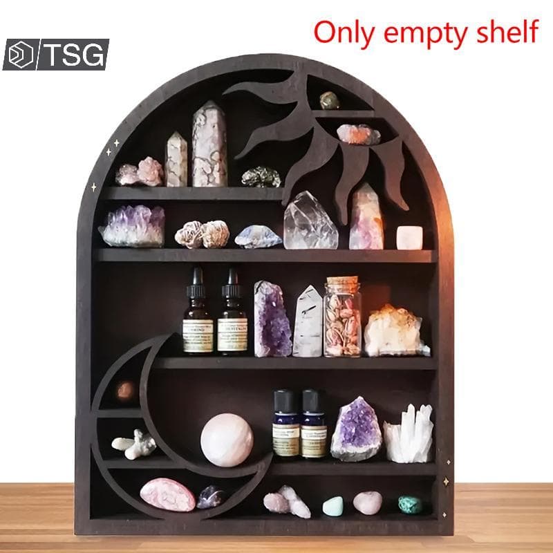 [Trêsgoodstonesgen] Prateleiras Flutuantes Exibem Ra Cristal Pedra Parede Decoração Gótica Suporte De Organizador Para C