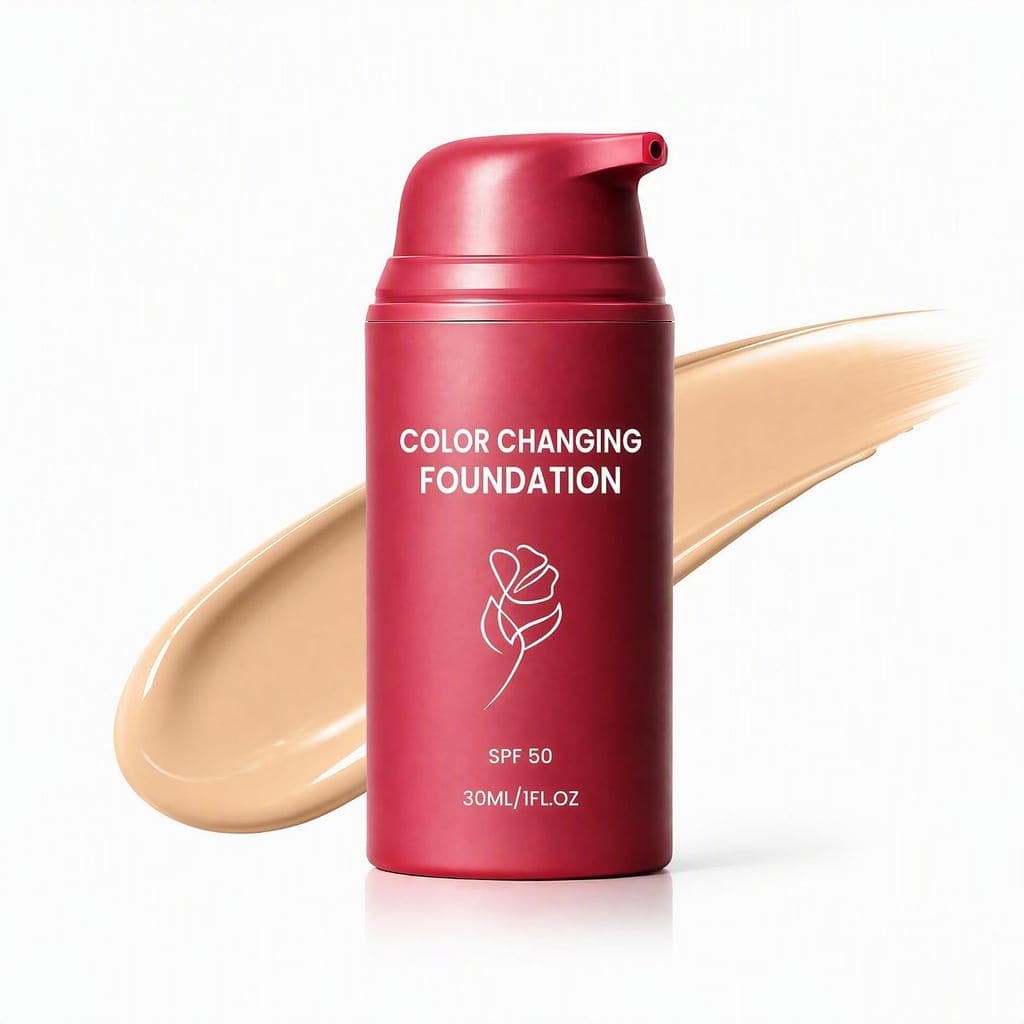 Base de Maquiagem Coreana que Muda de Cor, Maquiagem Líquida Adaptável ao Tom