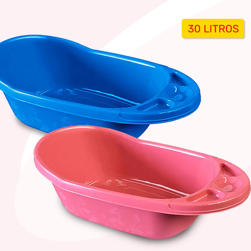 BANHEIRA INFANTIL DECORADA 30L ROSA