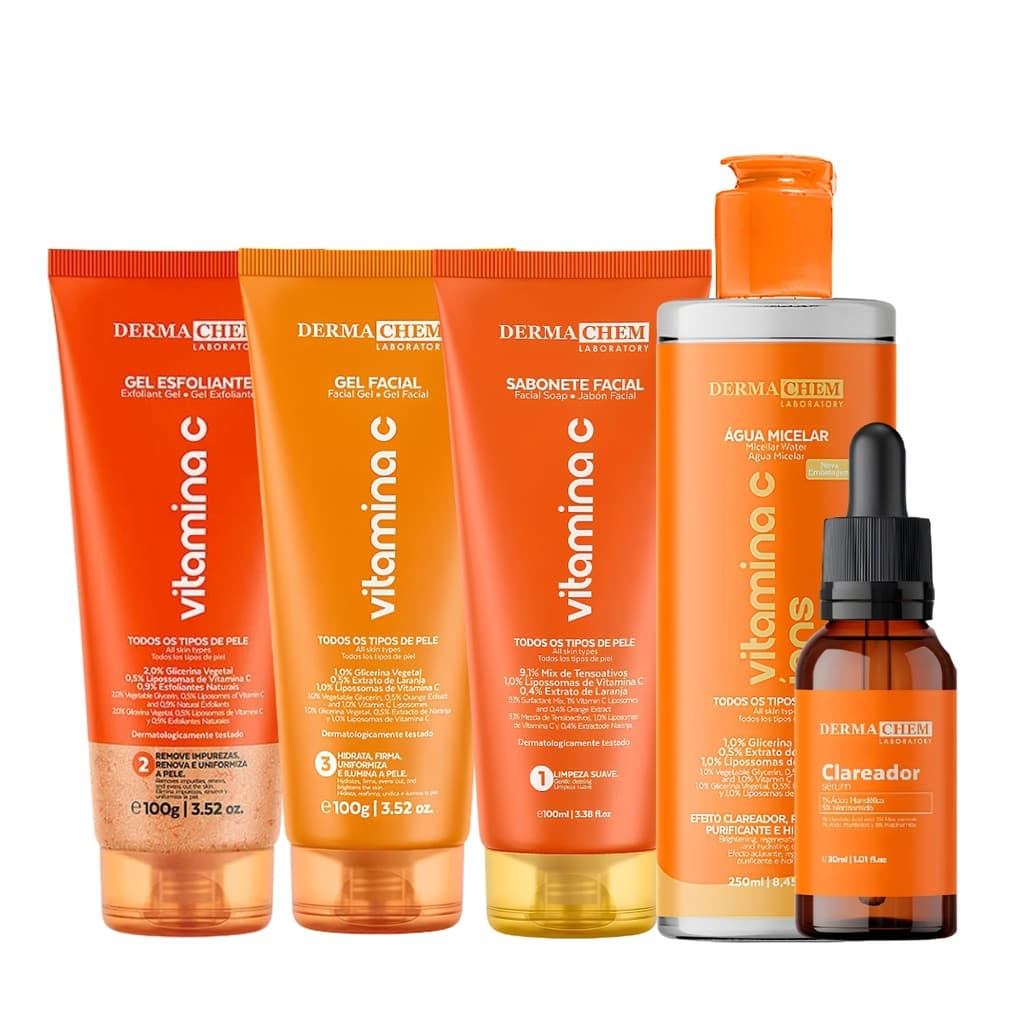 Kit Skin Care Clareador Vitamina C Anti-idade Dermachem