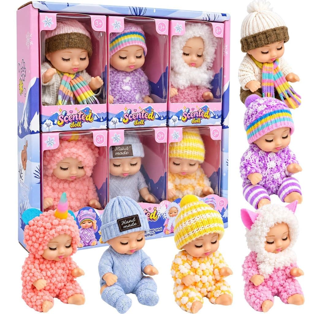 Conjunto 6 Mini Bonecas Bebê Articuladas Com Roupinhas Encantadoras
