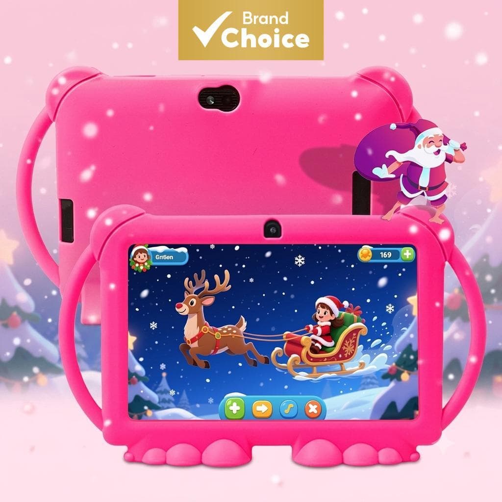 Tablet Android para crianças ATMPC, 16 GB de armazenamento, 4 GB (2+2 expansíveis) de RAM, tela IPS HD de 7 polegadas,