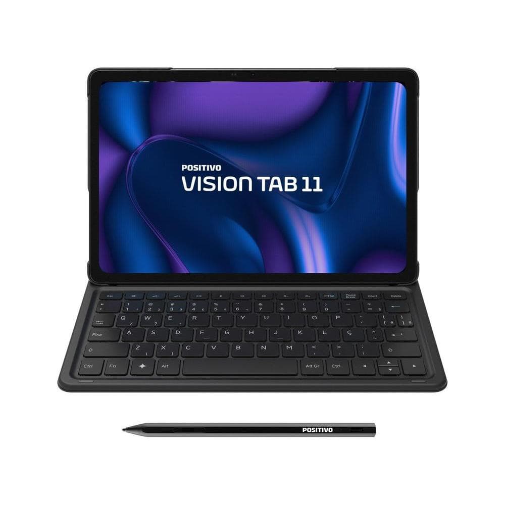 Tablet Positivo Vision Tab com Caneta e Capa com Teclado 4GB RAM 128GB 11" Android 16 UniSOC T606 Octa-Core Wi-Fi 4G