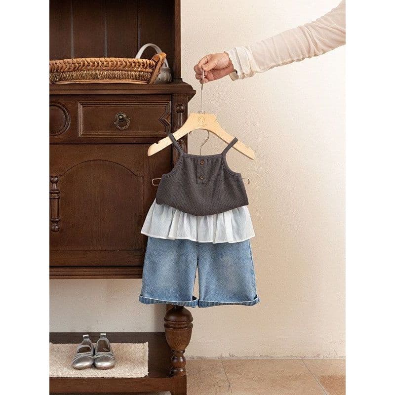 Roupas de bebê verão bebê menina estilingue terno novo estilo moda 1-3 anos de idade meninas roupas de verão moda terno 