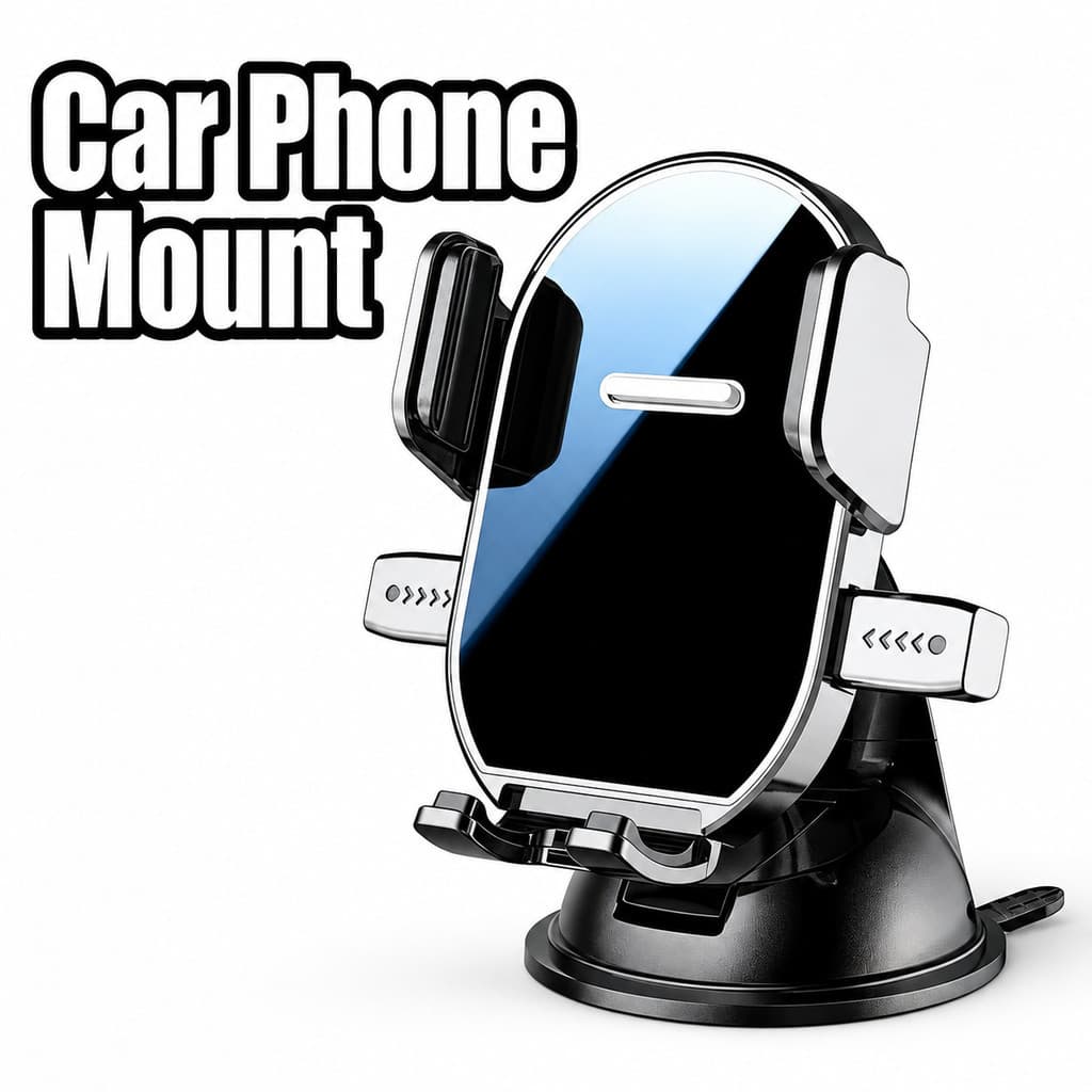 Suporte Para Celular Carro Com Lábios Inferiores E Base De Ventosa Preta