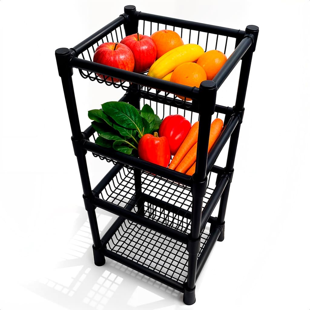 Fruteira Multiuso 4 Cestos Organizadora Desmontavel Multiuso Cozinha Despensa Frutas Legumes