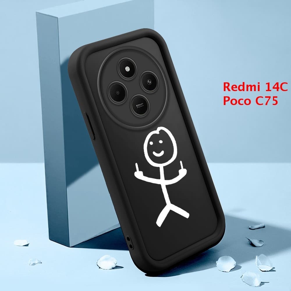 Capinha Para Xiaomi Redmi 14C Poco C75 A4 5G Case Normal Capa De Celular Preto Macio Silicone 5111 TYB