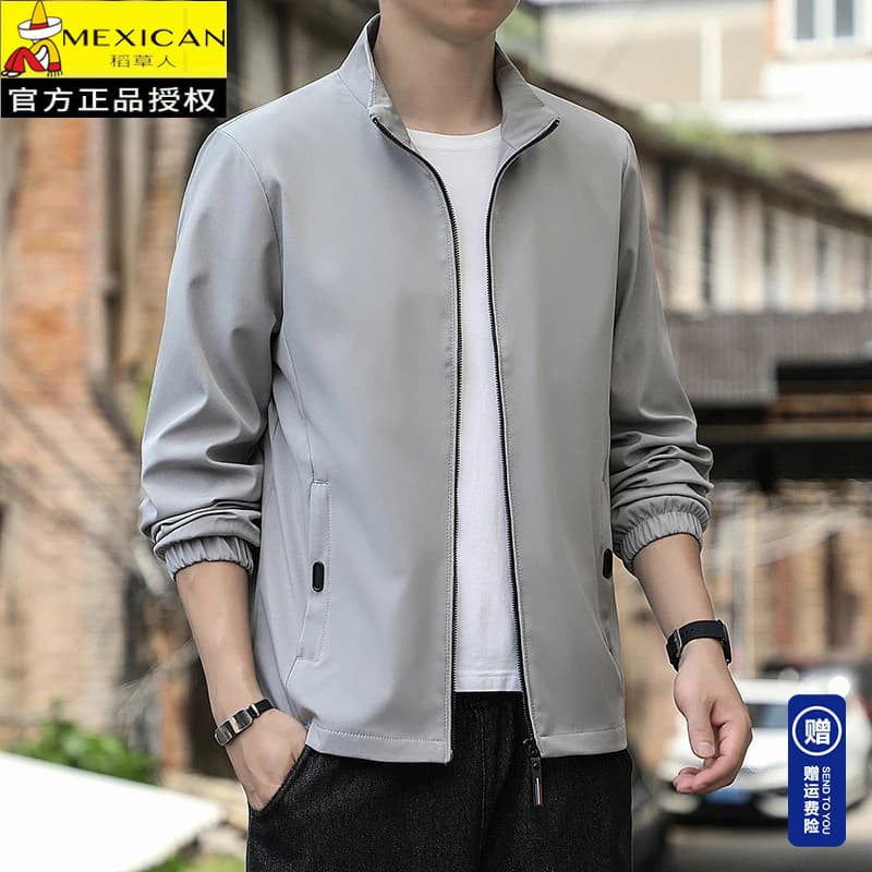 Espantalho primavera jaqueta masculina primavera outono Casual esportes forro de lã jaqueta com zíper roupas masculinas 