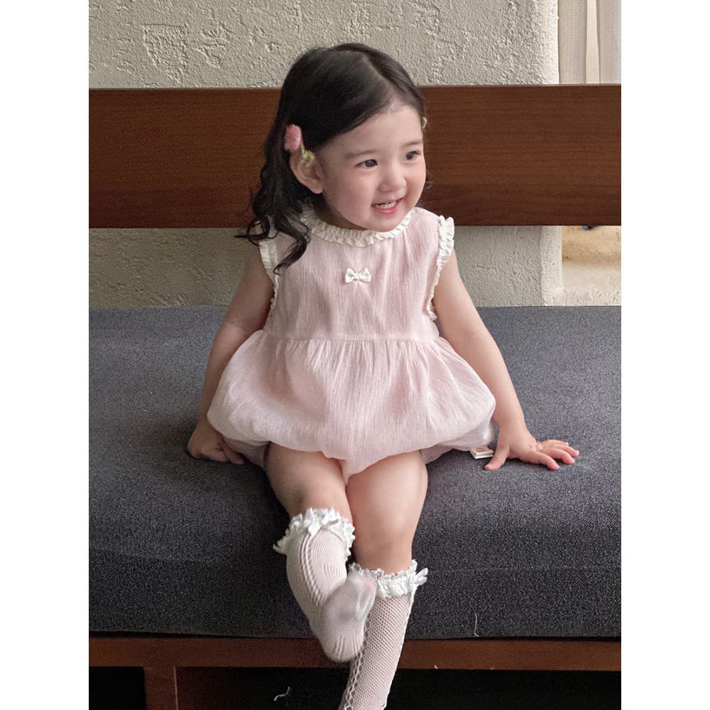 Bebê roupas de bebê verão bonito doce laço arco coreano princesa macacão roupas da menina do bebê classe A fino
