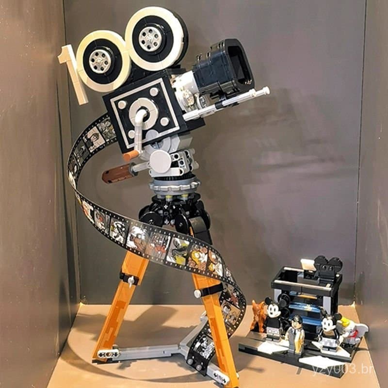 Câmera de filme retrô, câmera nostálgica, 2026, nova, compatível com blocos de montar Lego, brinquedo de montar para men
