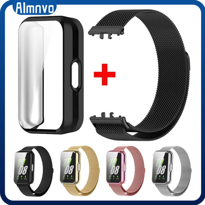 Pulseira De Metal Aço Magnético Milanesa Capinha Capa TPU for Relógio Smartwatch Samsung Galaxy Fit 3 Acessórios