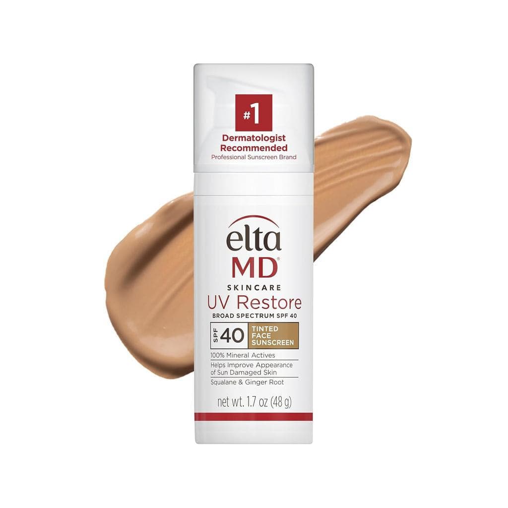 EltaMD UV Restore, Protetor Solar Facial, FPS 40, Protetor Solar Mineral para Reparação de Danos Solares, Fórmula Antien