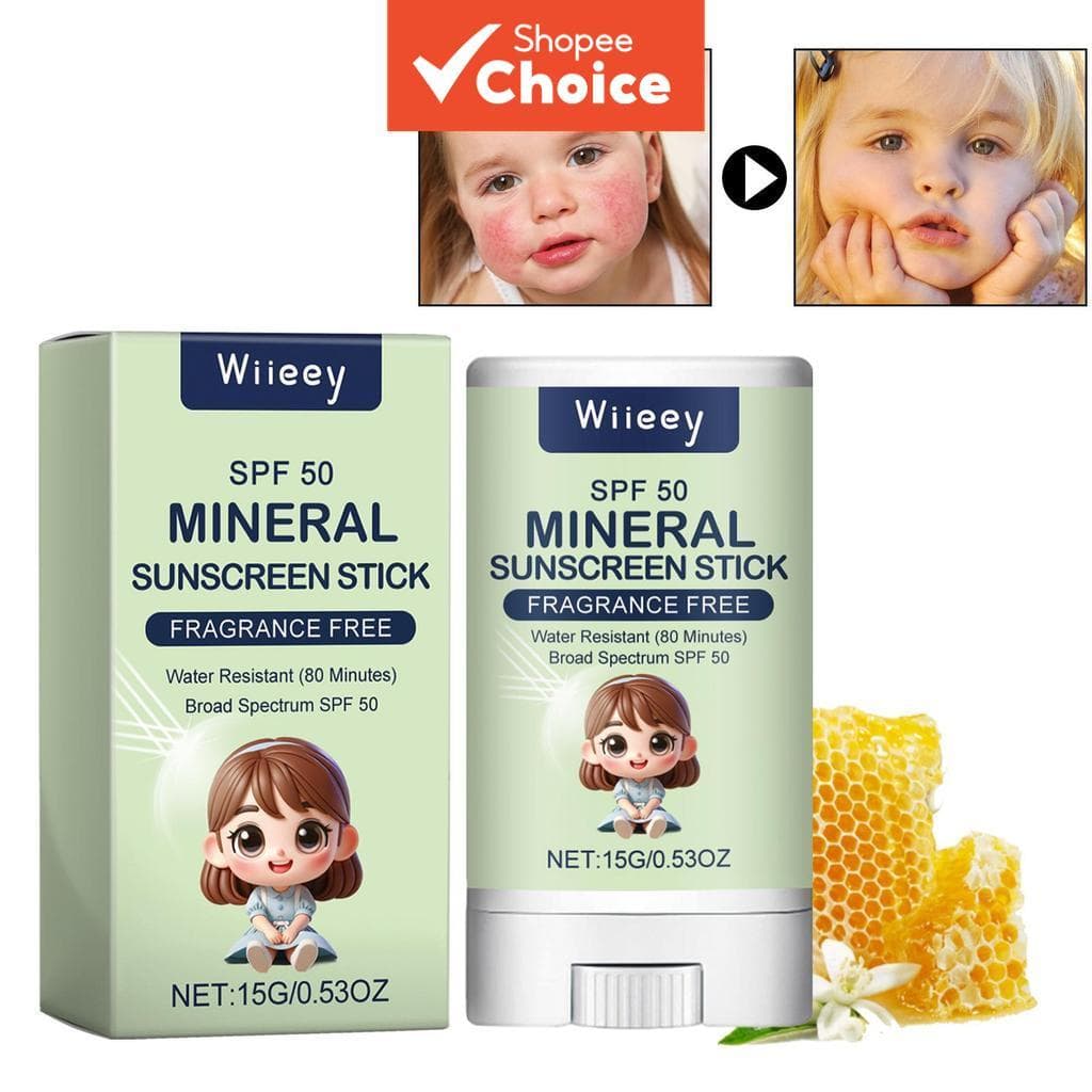  Bastão de Protetor Solar Infantil – FPS 50 PA+++ Hidratante Facial à Prova d'Água Atualizado Proteção UVA UVB o Dia
