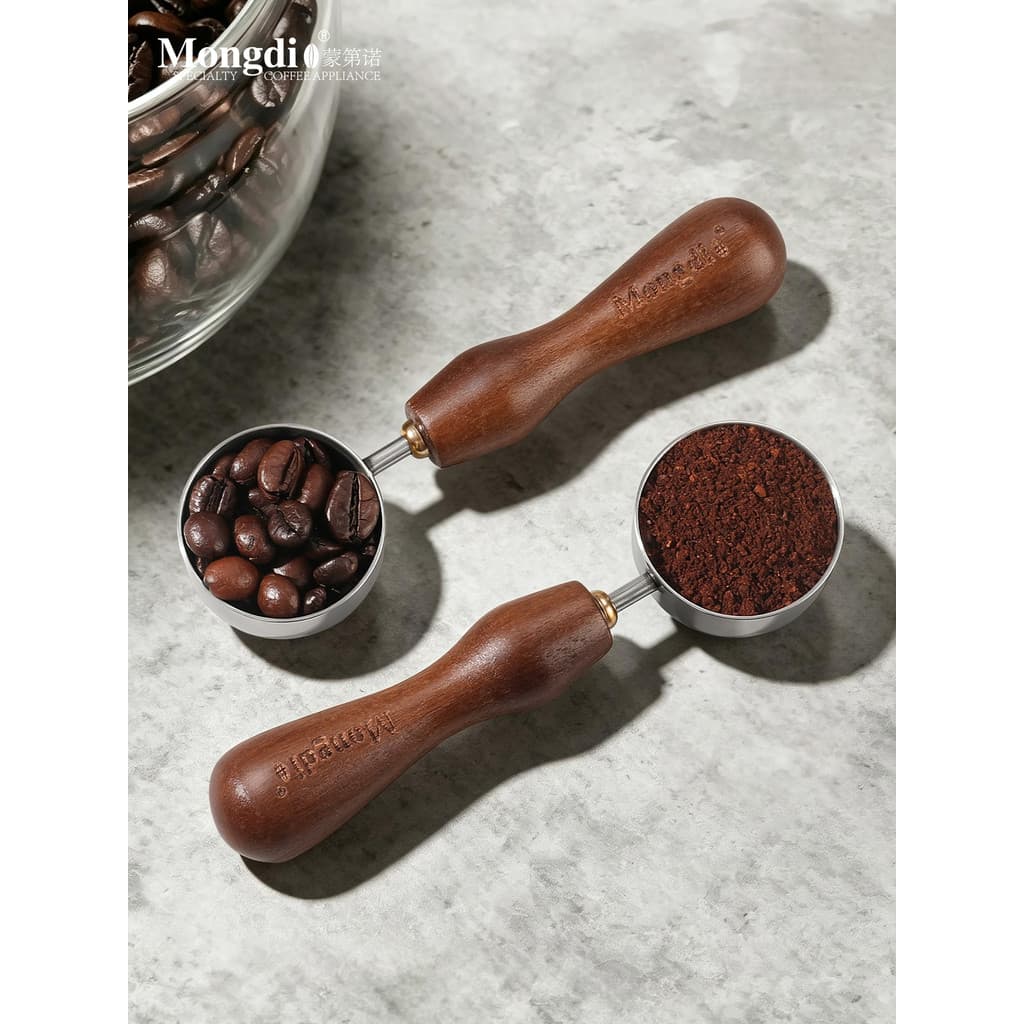 Mongdio colher de café cabo de madeira colher de extração colher de medição de grãos de café colher de leite em pó de aç