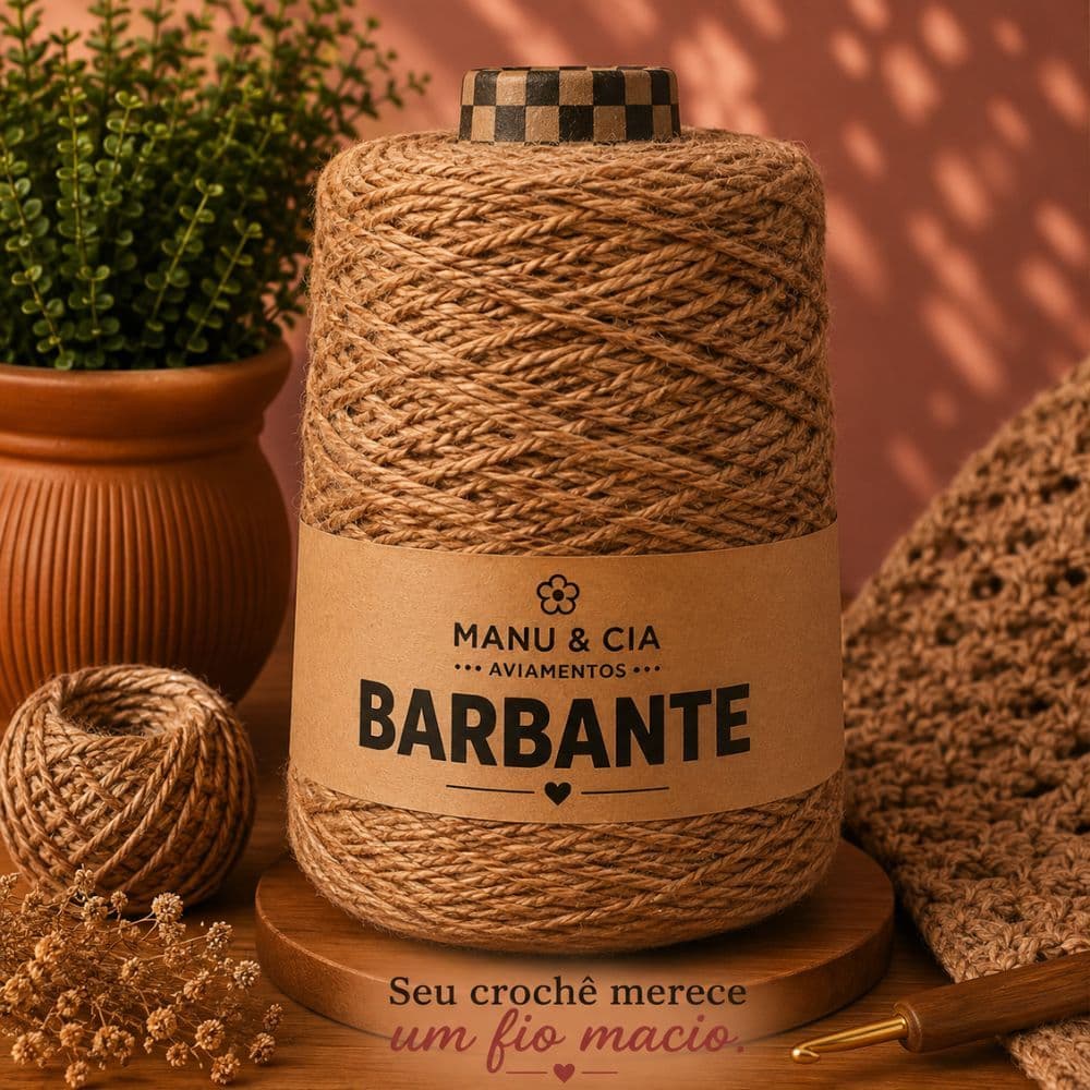 Barbante Ferrugem 500g para Crochê Manu & Cia