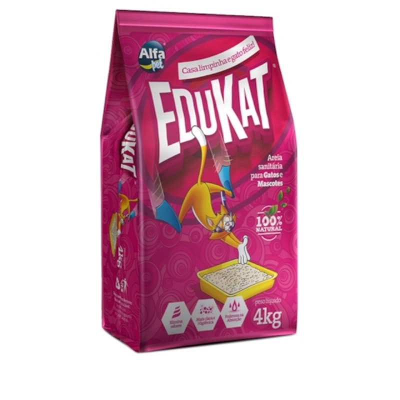 Areia Sanitária Gatos Bentonita Edukat 4kg