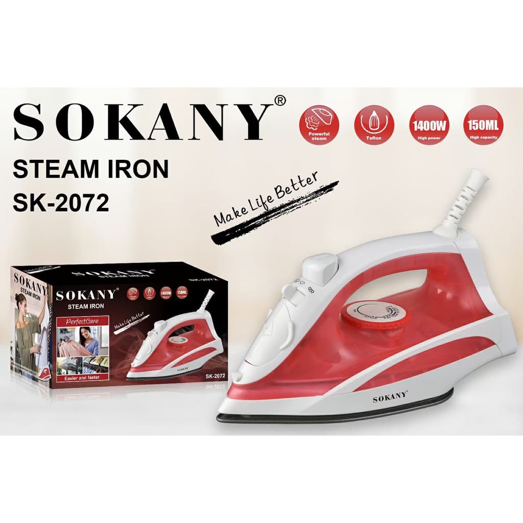 Alemão SOKANY2072 Ferro elétrico portátil Ferro a vapor doméstico Mini vaporizador de roupas Ferro elétrico pequeno Ferr