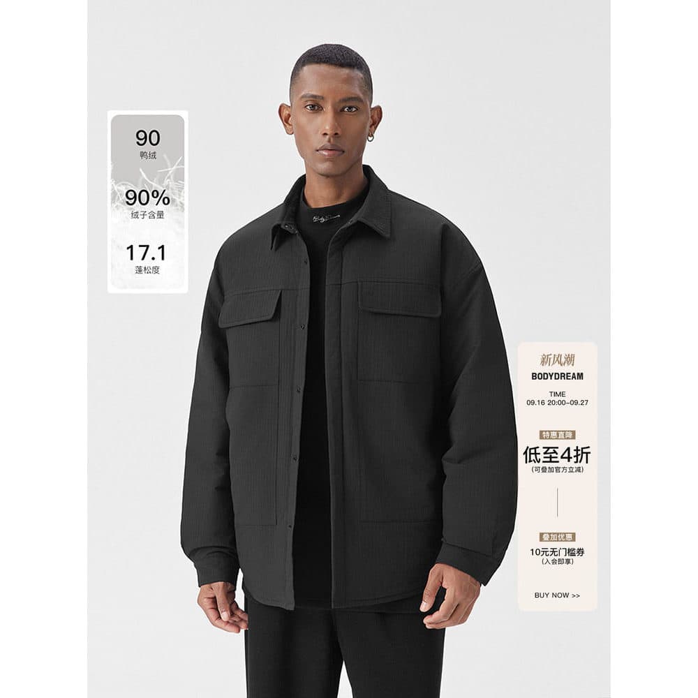 BODYDREAM Camisa de inverno estilo jaqueta masculina GeekChic leve Commuter jaqueta solta roupas masculinas