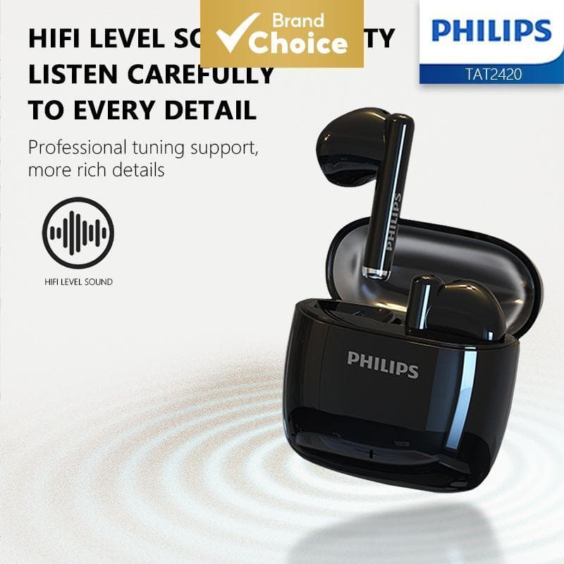 Fones de ouvido Philips TAT2420 originais, de alta qualidade, , fones de ouvido Bluetooth, som HiFi 360, redução de