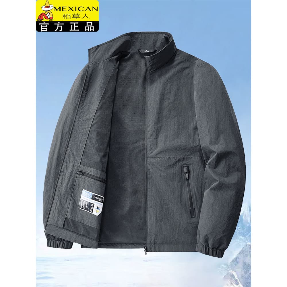 Espantalho jaqueta Casual masculina outono novo estilo gola jaqueta ao ar livre blusão à prova de vento jaqueta tamanho 