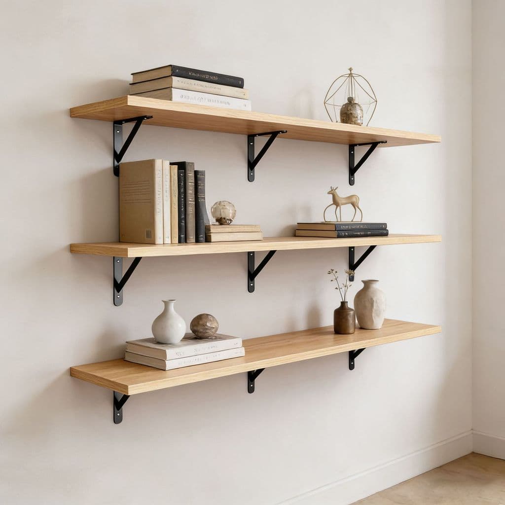 Prateleira de parede para sala de estar, forte capacidade de rolamento, suporte triangular de parede, prateleira para pe