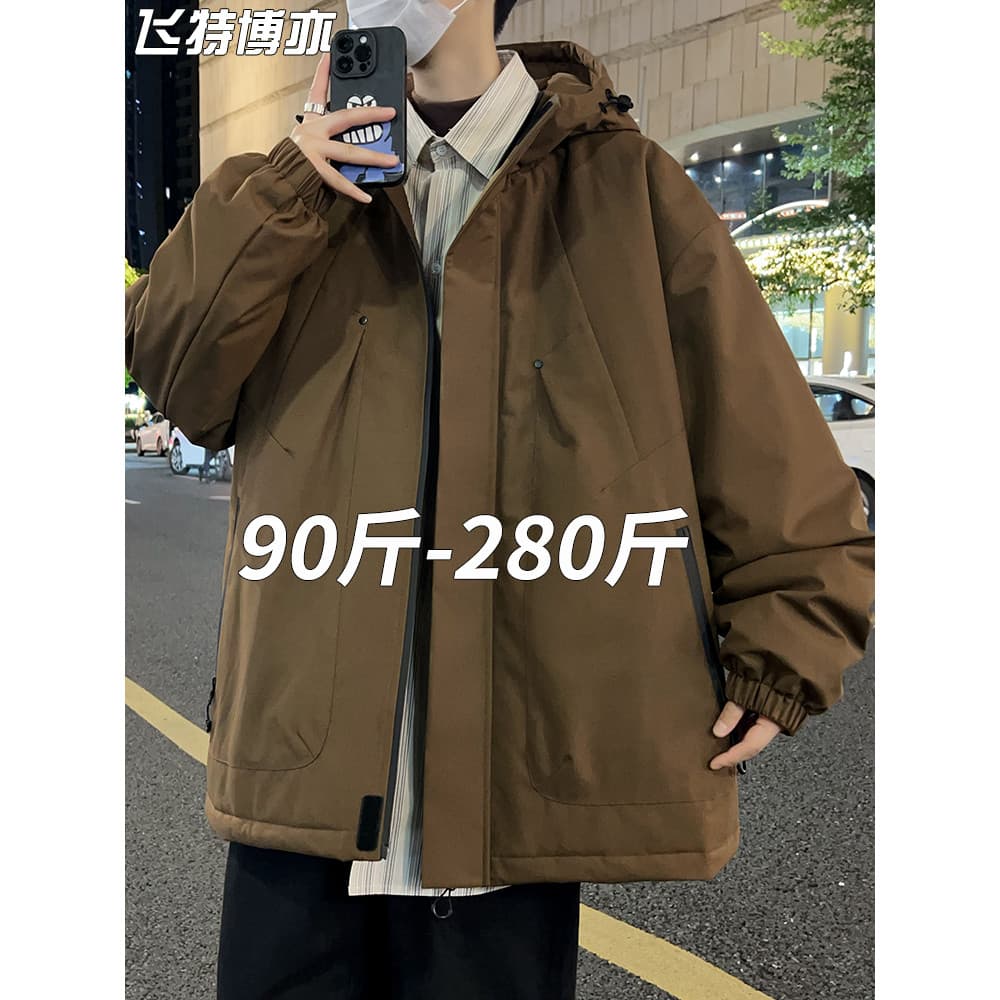 Jaqueta masculina 2025 novo estilo outono inverno estilo americano macacão jaqueta mais gordura plus Size jaqueta mascul