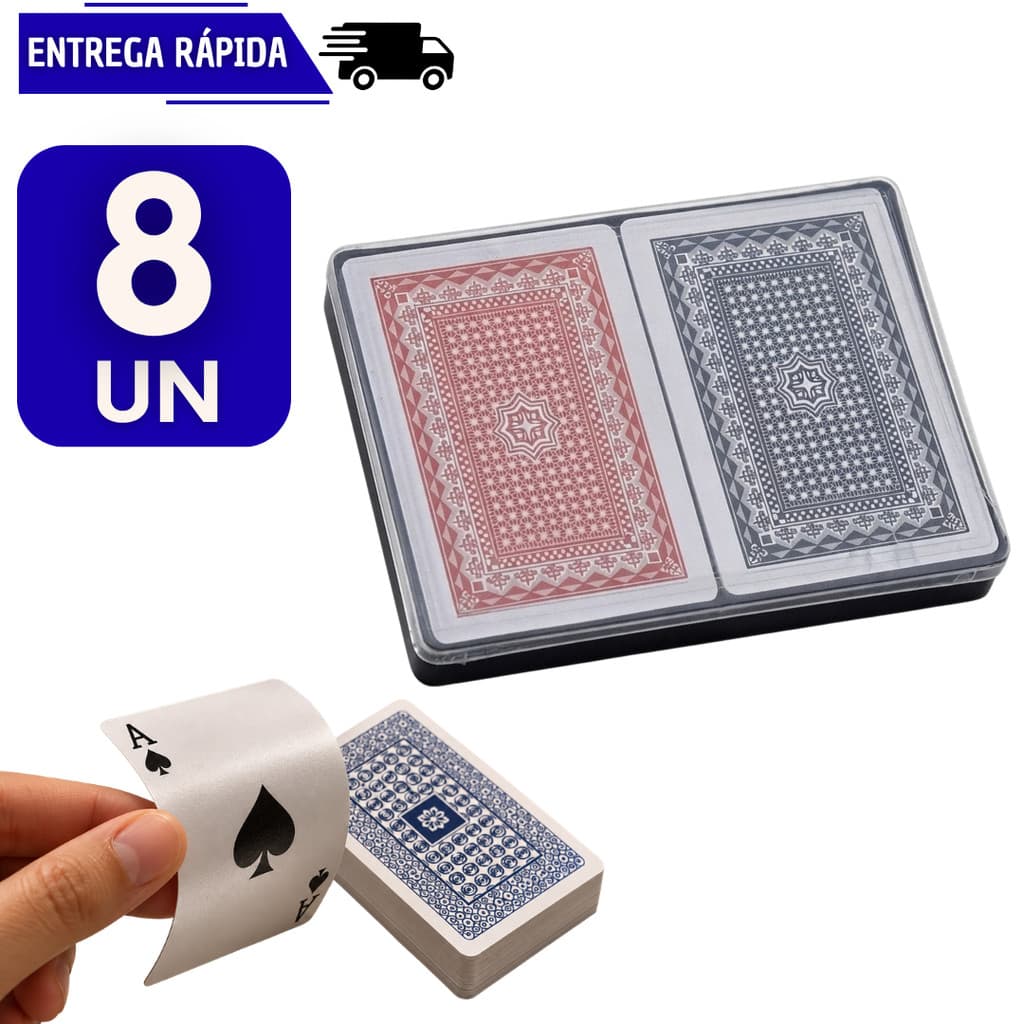 8 Baralho Duplo 54 Cartas Platisco Profissional Baralhos Jogos Família Amigos Diversão Truco A Prova Da agua Carta Jogo