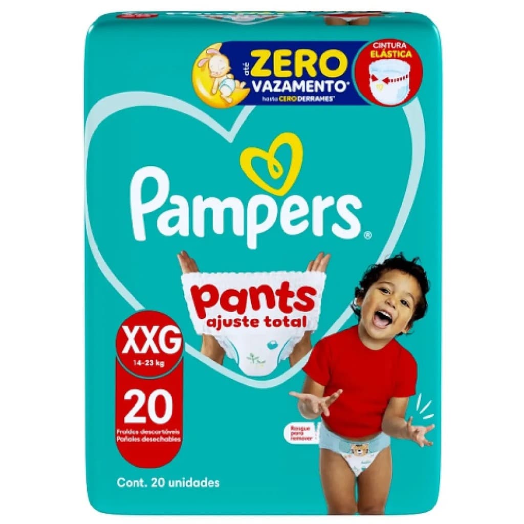 Fralda Descartável Infantil Pampers Pants Ajuste Total XXG 20 Unidades