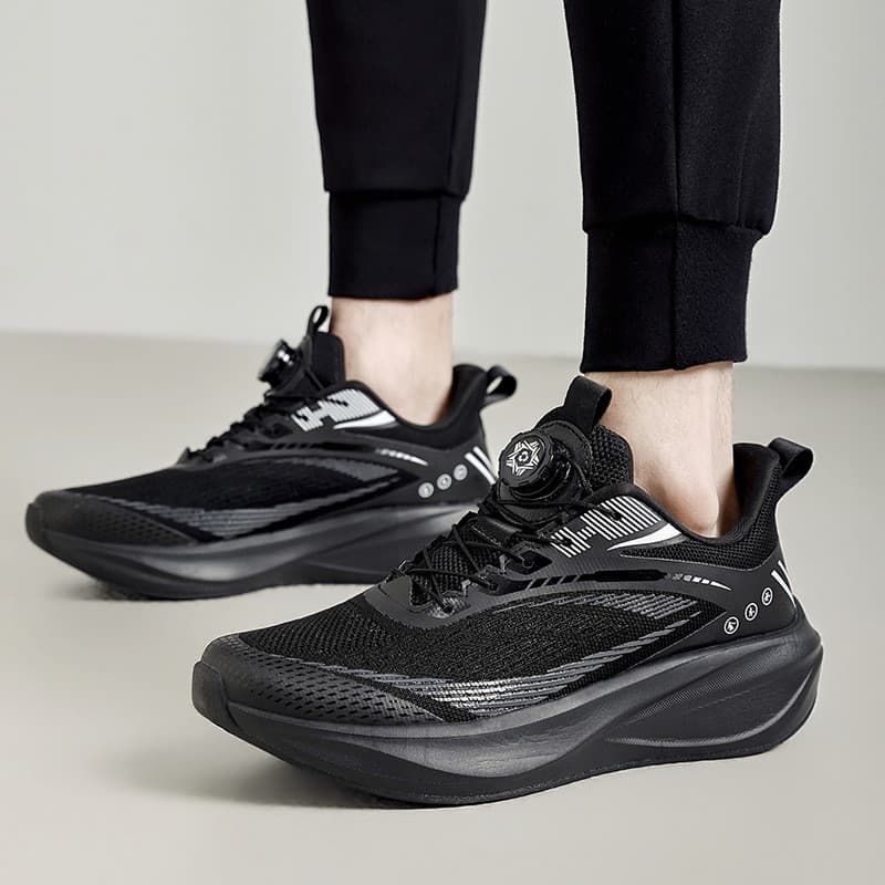 Tênis de corrida com placa de carbono, tênis esportivo moderno com fecho giratório, tênis de corrida com amortecimento, 
