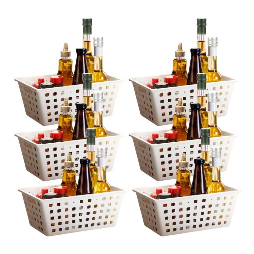 Kit 6 Cesto Organizador Branco 4,2 L Square Ideal para Banheiro e Escritório