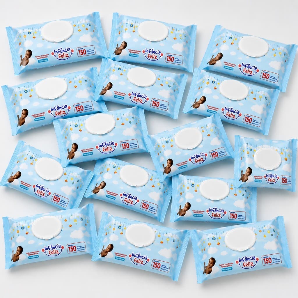 Kit 15 Lenços Umedecido Infantil 150 Folhas Cada - Limpeza Suave Pele Sensível Bebê – Infância Feliz