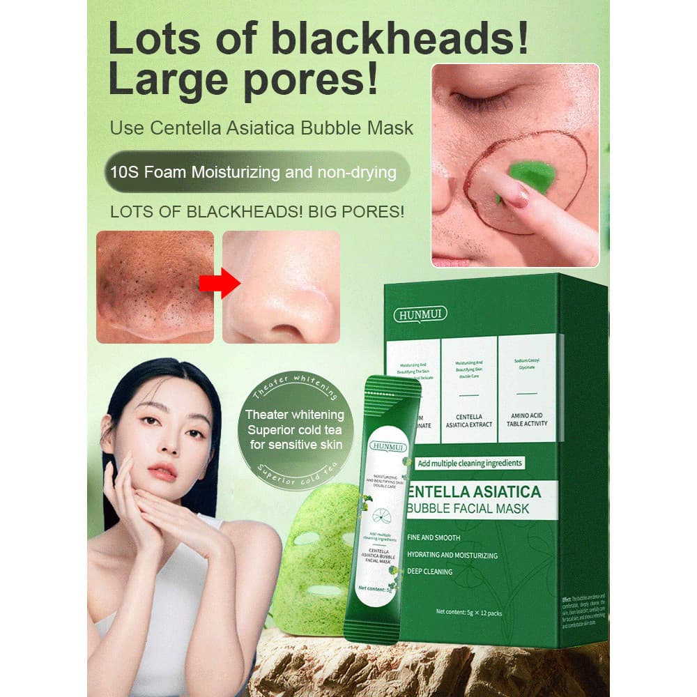 [Hidratação Instantânea] [Pele Renovada] Máscara Bolhas/Máscara Facial/Limpeza Profunda/Anti-idade