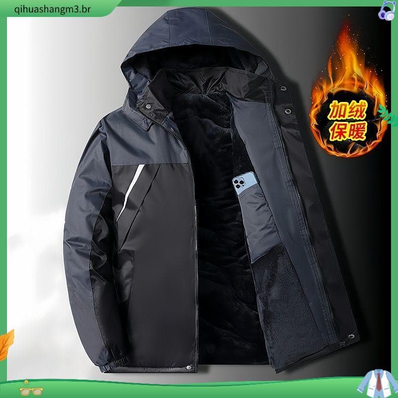  Jaqueta acolchoada de lã espessada jaqueta masculina jaqueta de inverno jaqueta acolchoada à prova de vento quente vend