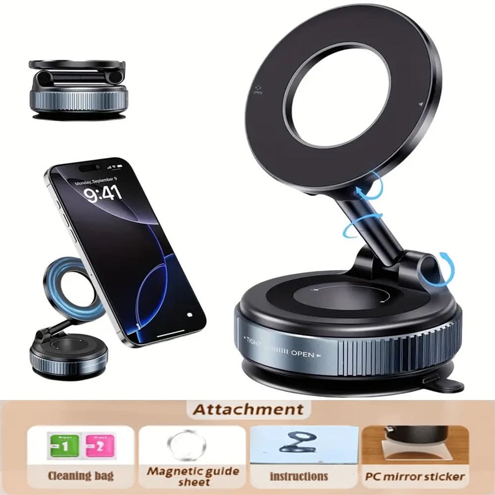 Suporte Celular Carro Magnético para carro Design dobrável 360 ° Suporte de vácuo ajustável para carro voltikk