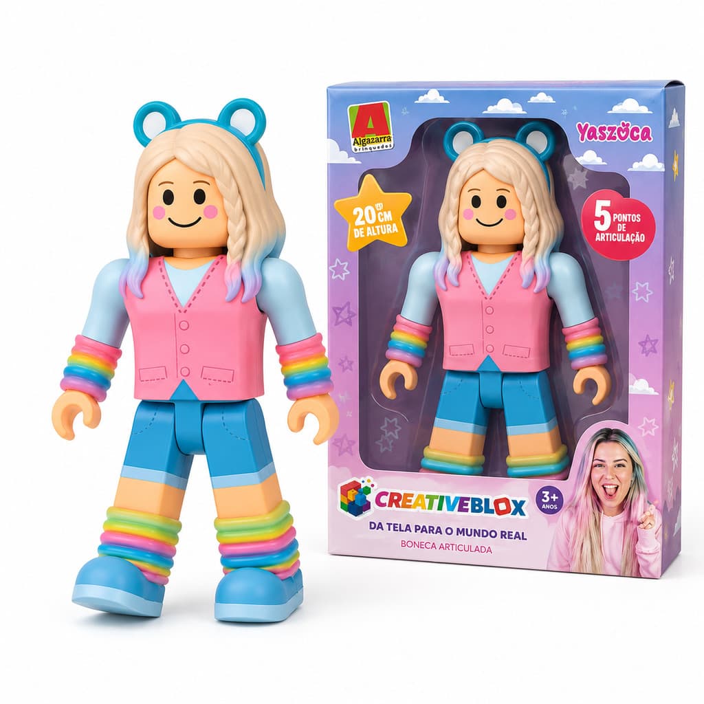 Boneca Yaszoca CreativeBlox Roblox Articulada 20cm Gamer