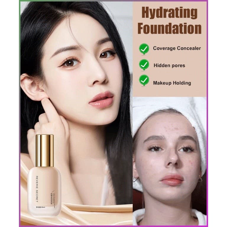 [Pele Radiante] Foundation Hydrating | Base Líquida/Hidratante/Leve/Maquiagem Diária | Base Líquida/Hidratação/Make Leve