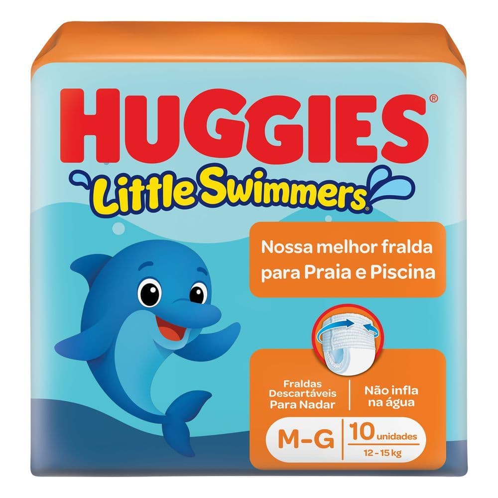 Fralda Huggies Little Swimmers Tamanho M/G com 10 Fraldas Descartáveis