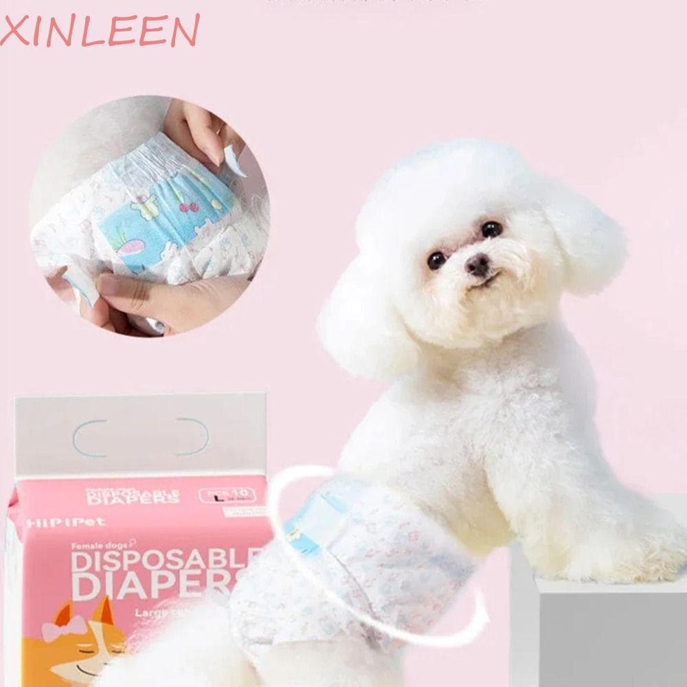 XINLEEN 10 Unidades De Fraldas Descartáveis Para Animais De Estimação , Calças Menstruais Cães À Prova De Vazamentos De 