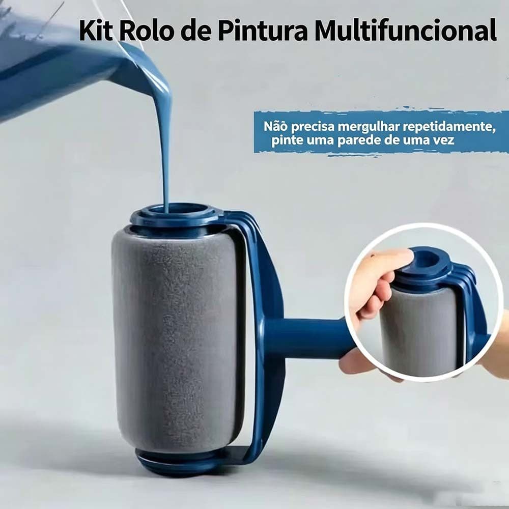 Kit Completo com Rolo de Pintura 6 Polegadas + Cabo Extensor 72 cm - Para Paredes, Tetos e Superfícies Lisas