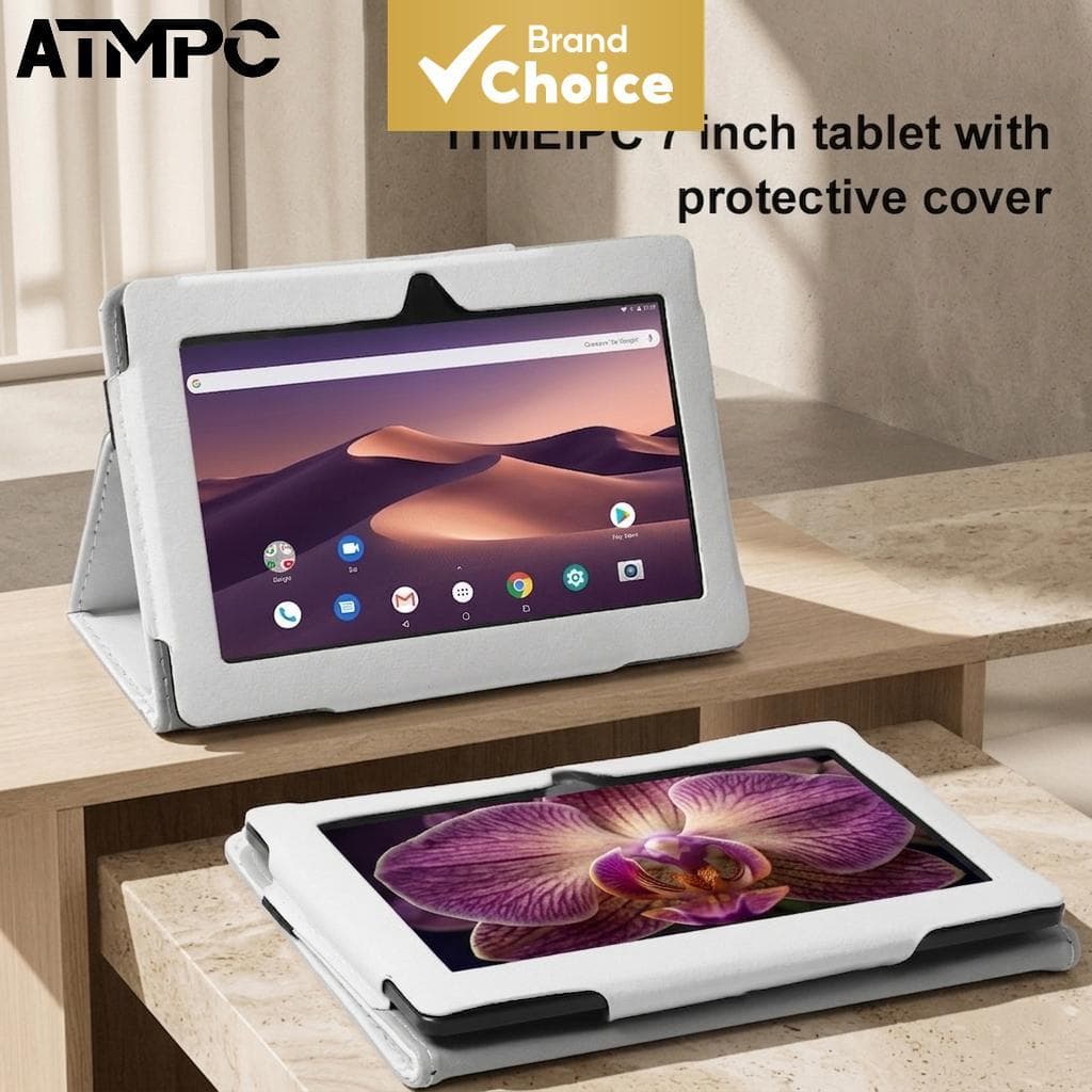 Tablet Android 7 ATMPC 14, 16GB, tela IPS HD 1024x600, processador quad-core, WiFi 6, câmeras duplas, bateria 3500mAh e