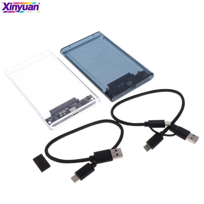 xiny USB Tipo C 2.5 Polegada Caso De Armazenamento Externo SATA Para 5Gbps HDD SSD Transparente Disco Rígido Gabinete Su