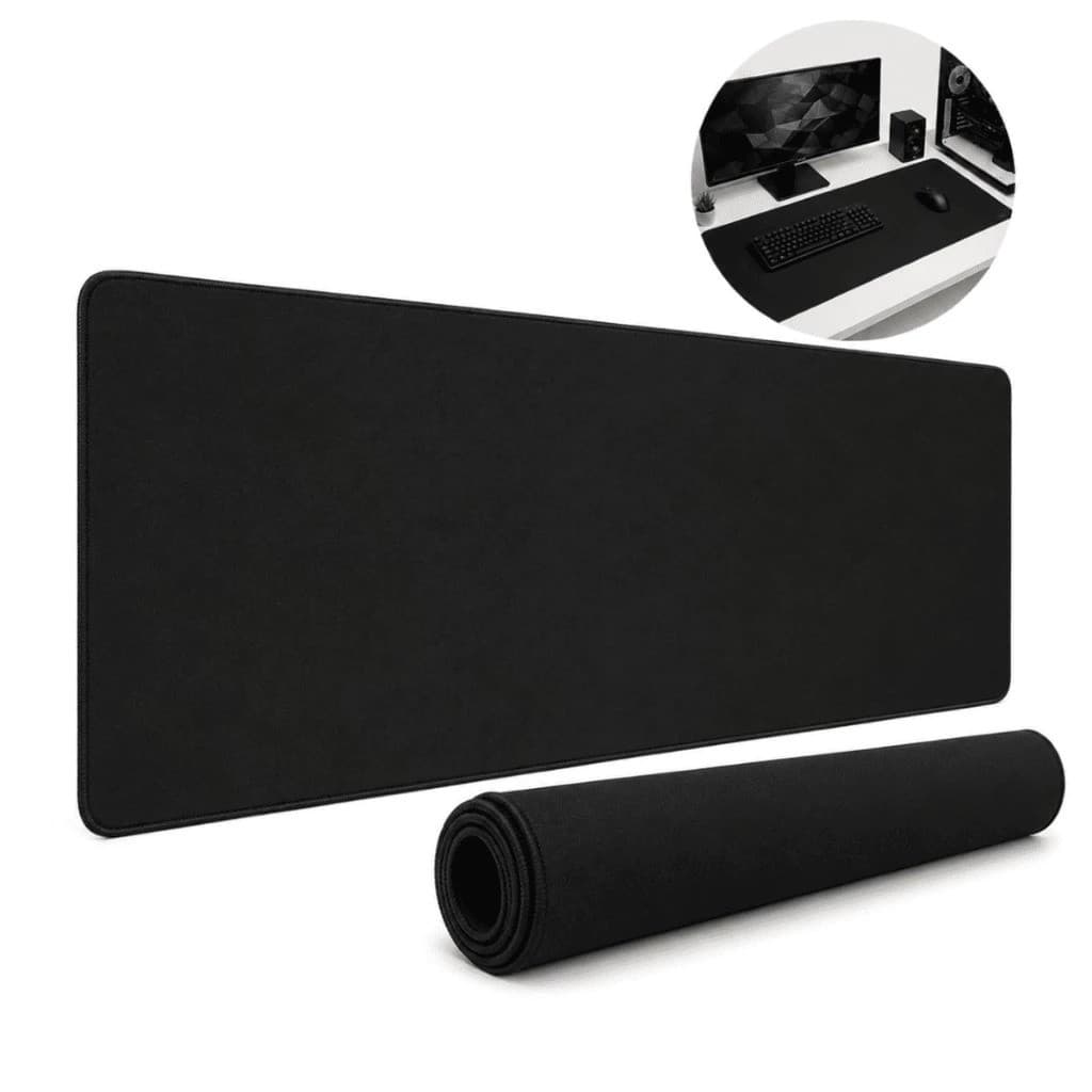 Mouse Pad Gamer Grande Tapete Antiderrapante Preto Para PC Teclado Mouse Notebook